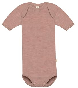 Dilling Kurzarmbody aus Merinowolle für Babys - Blusher-Melange 68