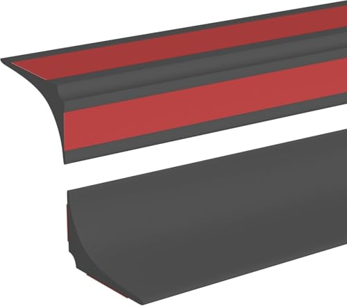 Zayejod Badewannenabdichtung Selbstklebend Schwallschutzleiste Dusche Silikon Wasserstopper, Wasserdamm für Küchen,Bäder,Waschbecken,Arbeitsplatte - 1.5cmx1.2cmx3 Meter,Schwarz,Beidseitig Klebend