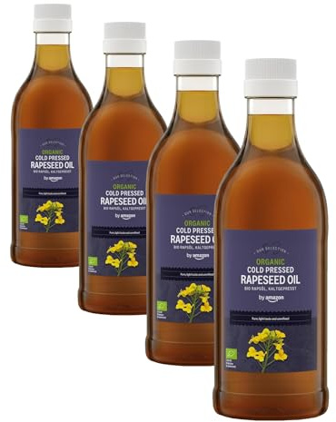 by Amazon Huile De Colza Biologique Pressée à Froid, 1L (Lot de 4)