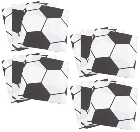 DECHOUS 120 Stück Fußball Servietten mit Fußballmotiv Einweg Papierservietten für Fußballpartys Sportfeiern und Kindergeburtstag Saugfähige Partyservietten für Tischdekoration