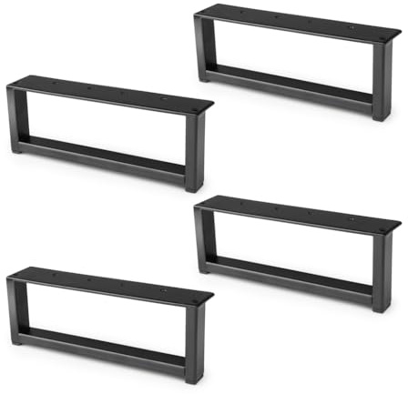 woplus Möbelbeine Schwarz Metall 190x70 mm – 4er Set – Stabile Schrankfüße Rechteckig, Couchtischbeine Industrie-Design, Möbelfüße für Sideboard, Kommode & TV-Board inkl. Bodenschutz