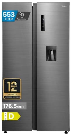 Midea 553 L Side-by-Side Kühlschrank mit Wasserspender und 3L Wassertank