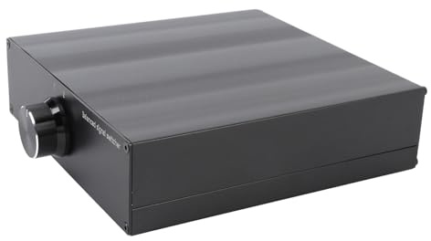 Hamwesh Tonquellen-Signal-Umschaltbox, 1 Eingang und 2 Ausgänge, Stoßfester XLR-Stummschalter, Sound-Splitter-Box, Lautsprecher-Umschalter mit Verlustfreier Übertragung für Decoder, CD-Player