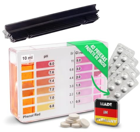 smardy Kit Test para Piscina pH/Cloro Libre/Bromo, 40 pastillas RAPID | Pastillas de prueba RAPID para medir el pH, el cloro libre y el bromo del agua de tu piscina con resultados rápidos