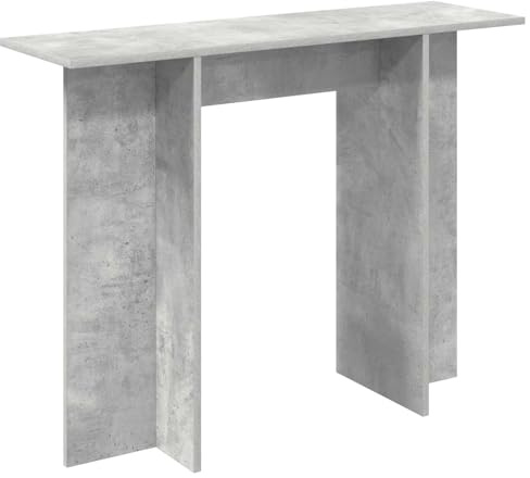 Makastle Table Console Gris Béton 100 x 30 x 75 cm en Bois d'Ingénierie, 11,51 kg, Charge Max 60 kg, Facile à Nettoyer, pour Entrée, Couloir et Salon