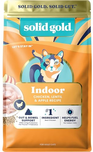 Solid Gold Indoor Chicken Dry Cat Food High Fiber, Adult & Senior Cats 12LB