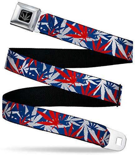 Buckle-Down Herren Seatbelt Belt Weed Regular Grtel, Mehrfarbig, 4 cm Breit/61 cm/ 97 cm