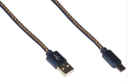 Link LKGZ28 Cavo Micro USB MT 1 Guaina Denim Blu Fino A 2 Ampere