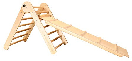 Kinderdreieck »TriAngel-65« - Holzdreieck mit Querstangen und Rutsche - EU-Lager
