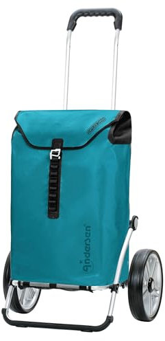 ANDERSEN Einkaufstrolley - Royal Shopper Ortlieb Petrol 49 L Handwagen, wasserdicht, wetterfest, Aluminium, klappbar, Kugellagerad