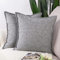 Madizz 2er Set Polyester- Leinen Kissenbezügen Weiche dekorative Kissenbezüge für Sofa Schlafzimmer Kissenhülle Grau 50x50 cm Quadrat