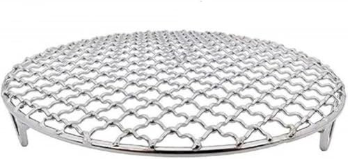 Round BBQ Grill Mesh, Stainless Steel Non Stick Reusable Fire Pit Grate Barbecue Mesh with Legs, Round Steaming Cooling Rack, Cooking Grill Tools Accessories,15cm/5.9inch