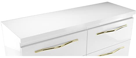 paplinskimoebel Lavabo encimera para lavabo, 120 x 40 x 3,6 cm, color blanco, negro, aspecto de roble brillante mate (blanco brillante)