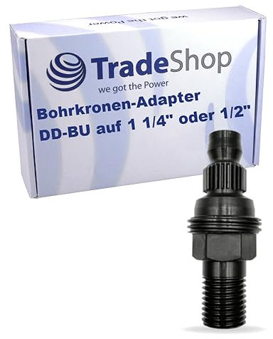 Trade-Shop DD-BU Adaptateur de couronne de forage vers filetage extérieur 1 1/4 + filetage intérieur 1/2 compatible avec les carotteuses Hilti DD160 DD250 DD400 DD750