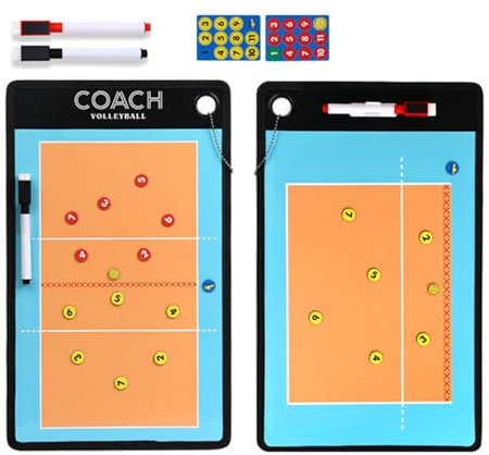 Joyeee Volleyball Taktiktafel, tragbare Volleyball-Coaching-Taktik-Markierungstafel mit Stiften und Magneten, Plan-Strategie-Aufstellungstafel für Trainer, Geschenke, Trainingsausrüstung, Zubehör
