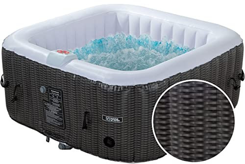 Habitat et Jardin SPA Hinchable de PVC Nice - 4 plazas - Marrón/Crema