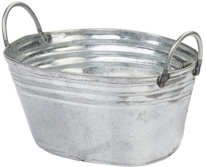 Miniatur-Metall-Wanne, Größe 5,1 x 3,9 x 3,2 cm, Silber