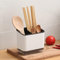 KEINEUX Cutlery Drainer, Utensil Holder Sink Caddy Dish Drying Rack, Kitchen Organizer Accessories for Flatware Silverware Chopsticks Knives Forks Spoons Spatula(Black)