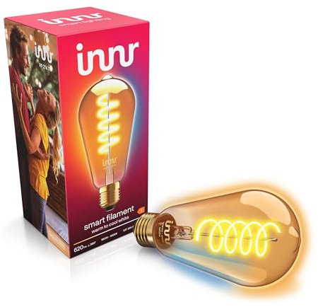 innr Zigbee E27 Smart Lampe, funktioniert mit Alexa und Hue* (Bridge erforderlich), Edison LED Glühbirne, Warmweiß bis Kaltweiß, Dimmbar, Smart Home Lampe, 620lm, 1-Pack