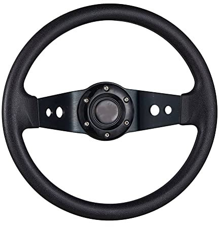 Sport Lenkrad,Sportlenkräder Auto-Lenkrad, 320 mm Durchmesser, universal, Aluminium, Lederoptik (Color : Black)