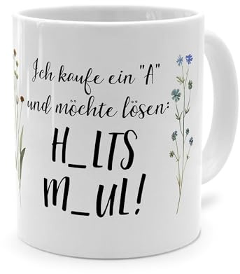 printplanet® - Tasse mit Spruch „Halts Maul“ - Sprüchetasse, Kaffeebecher, Kaffeetasse mit Spruch - Farbe Weiß