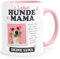 SpecialMe® Tasse Hundemama personalisierbar mit Foto und Wunschname personalisierte Geschenke Hundebesitzer Hundemotiv Hundeliebhaber weiss-innen-rosa standard