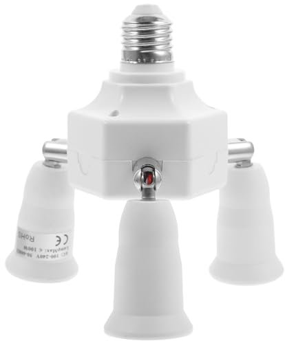 UKCOCO Trio Leuchten 3-in-1-e27-lampenfassungs-splitter-adapter: 360 Grad Verstellbar 180 Grad Biegsam 3- -glühbirnen-fassungsadapter Für E27/e40 Lampenhalterung