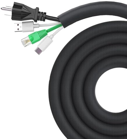 Breeshy Dog and Cat Cord Protector 10ft, Anti-Chew Cable Sleeve for Easy Cord Management, 1/2inch Cover Cables from Pets