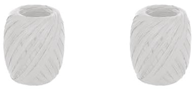 Raphia de papier couleur blanc 4mmx30m. (Lot de 2)
