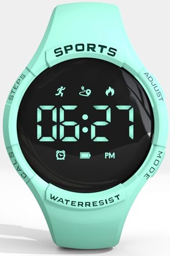 Schrittzähler Uhr Damen Herren Digital Uhr Armband Fitnessuhr ohne App und Handy Digital Armbanduhr Sportuhr Kalorienzähler Entfernung Fitness Tracker Kinder Uhren für Jungs Wecker Laufuhr