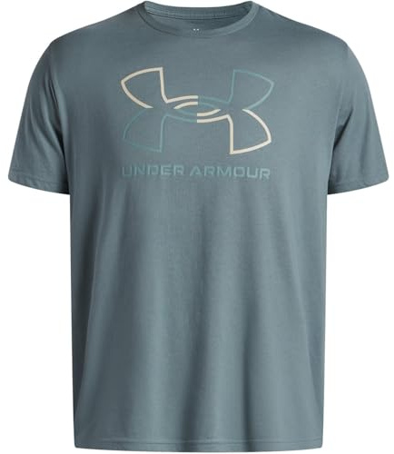 Under Armour Global Foundation Herren-T-Shirt, kurzärmelig, (587) Jasper Blue/Khaki Base/Serpentine, Mittel