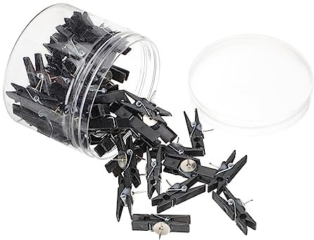 VILLCASE 50 Stück Bunte Push Pin Clips Kunststoff Bildnägel Foto Clips Für Pinnwand Büro Und Haushalt