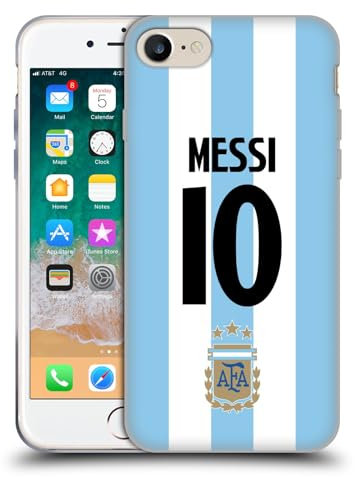 Head Case Designs Officially Licensed Argentina National Football Team Lionel Messi 2024/25 Player Home Kit 1st Group Gel Case [Military Grade] Compatible With Apple iPhone 7/8 / SE 2020 & 2022