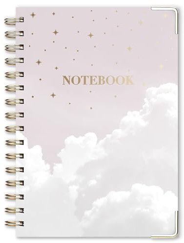 BIROYAL Notizbuch A5 Dotted, 300 Seiten Bullet Journal A5 Dotted Notebook, Spiralblock mit Bindeband und Schutzecken, Aesthetic Notizbuch Gepunktetes zum Schreiben für Frauen Männer Büro Schule