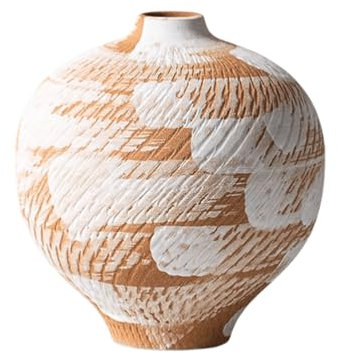 RGZFYH Vase Keramikvase im Wabi-Sabi-Stil, dekorative Bauernhaus-Blumenvase, rustikale Vintage-Keramikvase für Wohnzimmer, Küche, Schlafzimmer, Tischdekoration Blumenvase