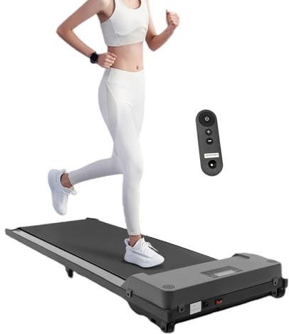 Walking Pad Raceable, Laufband für Zuhause 1-6km/h, LED Display mit Zeit, Geschwindigkeit, Entfernung und Kalorien, für Joggen Zügiges Gehen langsames Gehen, Max. 100kg (Grau)