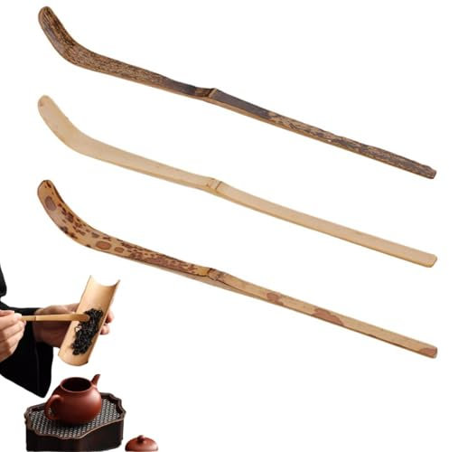 Bamboo Matcha Tea Measuring Spoon -Scoop for Authentic Matcha Preparation, Tea Spoons, Wooden Tea Spoons, Matcha Stirrers, Tea Accessories, Tea Drinking Tools, Kitchen Utensils (3Pcs)