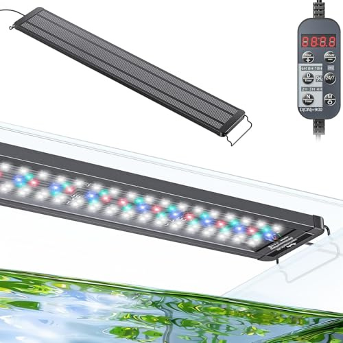 Pawfly Aquarium LED Light 24/7 Extendable Fish Tank Light with Full Spectrum White Blue Red Green Lights with D/N Mode Single Color Effects Timer and Adjustable Brightness (for 76 to 91 cm Tanks)