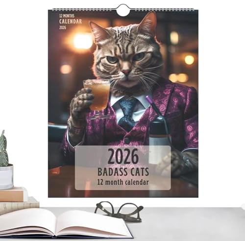 Kalender 2026 - Terminbagatelle, verspielte Urlaubsplanerbagatelle, Sweet Paws Kalenderflirt, Bright Time Fiddle | Schönes jährliches Organisationstool für Ense
