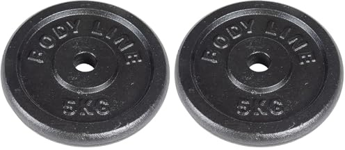 Bodyline schwere Scheibe aus Gusseisen für Langhantel-, Kurzhantel- und Gewichtheben — Durchmesser 25 mm — für Fitnessstudio, Fitness, Heimtraining
