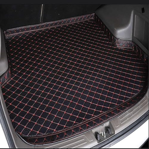 Coche Cuero Alfombrillas Maletero para Volvo C30 2006-2013, Tronco Bandeja Forro Protector Impermeable Trasero Funda, Accesorios Coche,Black-Red