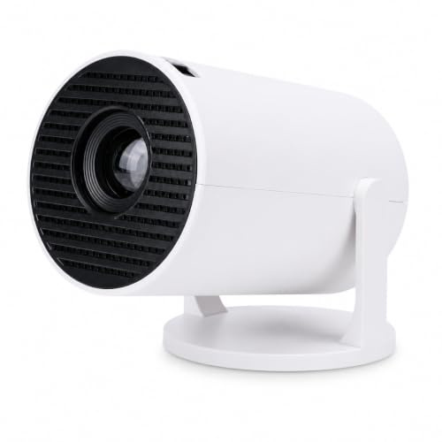 Mini Projector, 240° Rotatable 1080P Portable Movie Projector with WiFi and Surround Sound Speakers, for Home Theater TV Stick Laptop