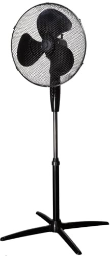 16 Inch Pedestal Fan Black with Adjustable Height, 3 Speeds
