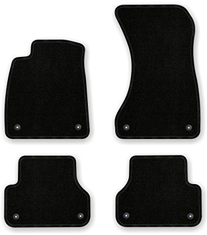 Bär-AfC Auto Fußmatten Basic passend für Audi A4 8W B9 ab 2016, Autoteppiche Nadelvlies Schwarz, Rand Kettelung Schwarz, Set 4-teilig, AU60805