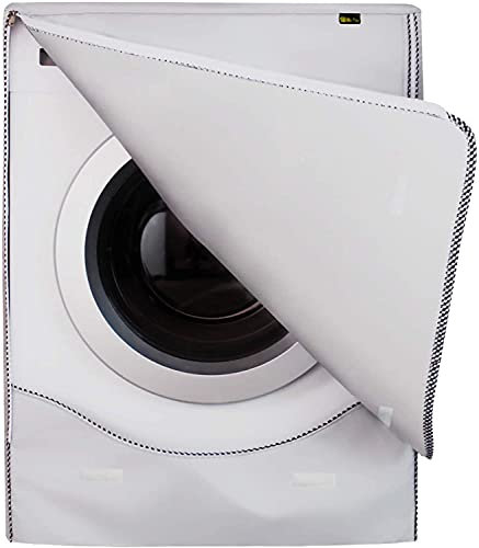 Mr. You, protezione solare impermeabile antipolvere per lavatrice a carico frontale per lavanderia domestica, tessuto argento, bordi arrotolati, Thin, medium