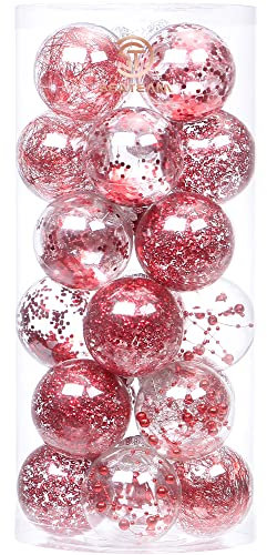 Sea Team 70mm/2.76 Feine dekorative Kleinigkeit mit Gemälde & funkelndem Weihnachtsbaumschmuck als Thema, Christbaumkugel-Set—24 Stück
