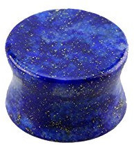 eeddoo Flesh Tunnel Plug Lapislazuli Blau Stein 6 mm