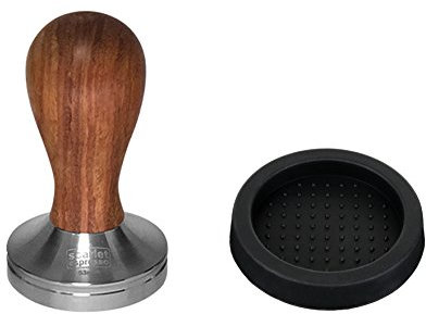 scarlet espresso | Tamper »Classic«, stilvoller Espresso-Stempel mit ergonomischem Griff aus Edelholz, für perfekten Espresso, Barista-Werkzeug (Set: Rosenholz, 51 mm & Tamperablage)