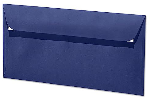 ARTOZ 200x Briefumschläge DIN Lang Classic Blue 100 g/m² selbstklebend - DL 224x114 mm - Kuvert ohne Fenster - Umschläge mit Haftklebung Abziehstreifen