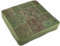 GURU SHOP Orientalisches Eckiges Patchwork Kissen 40 cm, Sitzkissen, Bodenkissen mit Baumwollfüllung - Grün, Synthetisch, Zierkissen, Dekokissen, Sofakissen